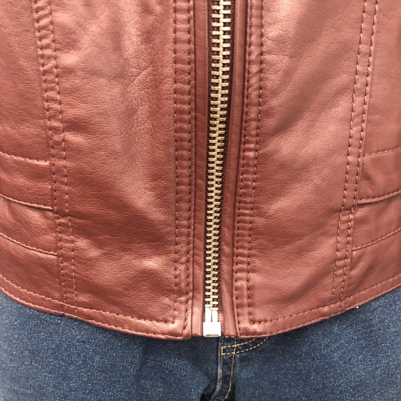 Day Trip Brown Faux Leather Moto Jacket - Picture 6 of 16